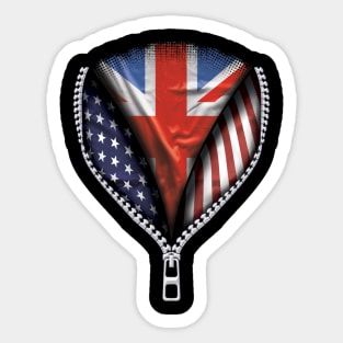 British Flag  Australian Flag American Flag Zip Down - Gift for British From Australian Sticker